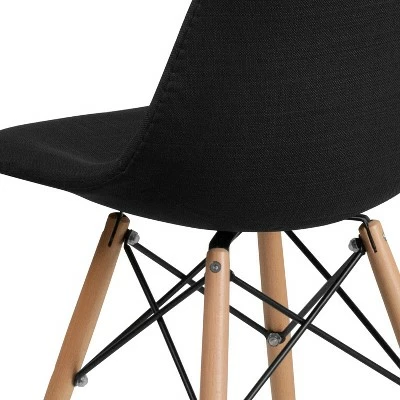 Flash Furniture Elon Series Fabric Chair with Wooden Legs 5 Flash Furniture Elon Series Fabric Chair with Wooden Legs - Image 3