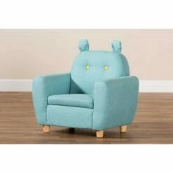 Kids' Gloria Fabric Upholstered Armchair with Animal Ears Blue - Baxton Studio -Living Room Chairs store unnamed file 8266