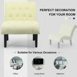 Costway Set of 2 Armless Accent Chair Upholstered Tufted Lounge Chair -Living Room Chairs store unnamed file 8284