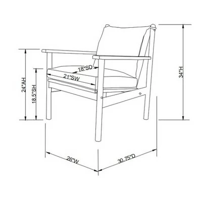 Hearth & Hand W/Magnolia Furniture Slatted Wood Accent Chair with Cushions - Hearth & Hand™ with Magnolia Indigo 10 Hearth & Hand W/Magnolia Furniture Slatted Wood Accent Chair with Cushions - Hearth & Hand™ with Magnolia Indigo - Image 8