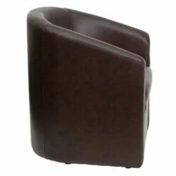 Flash Furniture Brown LeatherSoft Barrel-Shaped Guest Chair -Living Room Chairs store unnamed file 8312