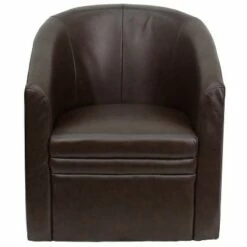 Flash Furniture Brown LeatherSoft Barrel-Shaped Guest Chair -Living Room Chairs store unnamed file 8313