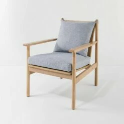 Hearth & Hand W/Magnolia Furniture Slatted Wood Accent Chair with Cushions - Hearth & Hand™ with Magnolia Indigo 21 Hearth & Hand W/Magnolia Furniture Slatted Wood Accent Chair with Cushions - Hearth & Hand™ with Magnolia Indigo -Living Room Chairs store unnamed file 833