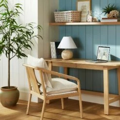 Threshold Designed W/Studio McGee Ventura Upholstered Accent Chair with Wood Frame Natural - Threshold™ designed with Studio McGee