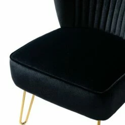 Upholstery Velvet Side Chair with Tufted Back | Karat Home -Living Room Chairs store unnamed file 8469