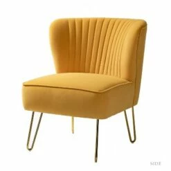 Upholstery Velvet Side Chair with Tufted Back | Karat Home -Living Room Chairs store unnamed file 8480