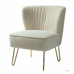 Upholstery Velvet Side Chair with Tufted Back | Karat Home -Living Room Chairs store unnamed file 8484