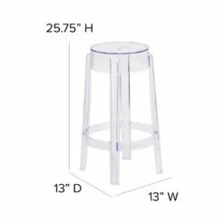 Flash Furniture 25.75'' High Transparent Counter Height Stool -Living Room Chairs store unnamed file 8572
