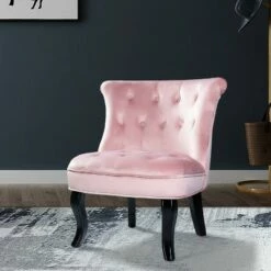 Louise Velvet Accent Chair with Tufted Button Back | Karat Home