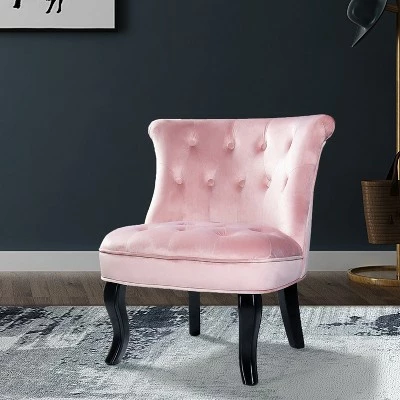 Louise Velvet Accent Chair with Tufted Button Back | Karat Home 3 Louise Velvet Accent Chair with Tufted Button Back | Karat Home