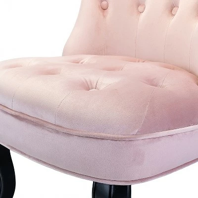 Louise Velvet Accent Chair with Tufted Button Back | Karat Home 6 Louise Velvet Accent Chair with Tufted Button Back | Karat Home - Image 4