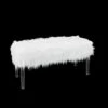 Faux Fur Storage Bench White - Silverwood