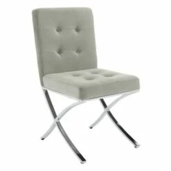 Walsh Tufted Side Chair - Safavieh Light Brown/chrome -Living Room Chairs store unnamed file 8619
