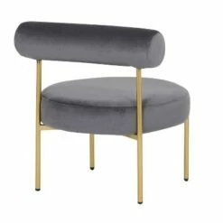 Rhonda Accent Chair Velvet/Steel Gold/Silver - LumiSource -Living Room Chairs store unnamed file 8629