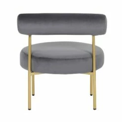 Rhonda Accent Chair Velvet/Steel Gold/Silver - LumiSource -Living Room Chairs store unnamed file 8630