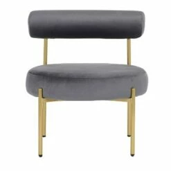 Rhonda Accent Chair Velvet/Steel Gold/Silver - LumiSource -Living Room Chairs store unnamed file 8631