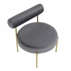 Rhonda Accent Chair Velvet/Steel Gold/Silver - LumiSource -Living Room Chairs store unnamed file 8632