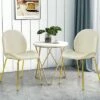 Costway Set of 2 Velvet Accent Chairs Dining Side Chairs w/Gold Metal Legs Pink/Beige/Green/Grey -Living Room Chairs store unnamed file 8639