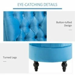 HomCom Retro High Back Velvet-touch Fabric Armless Chair -Living Room Chairs store unnamed file 8654