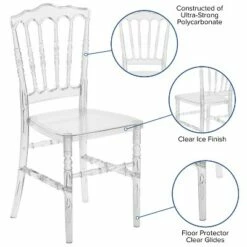 Flash Furniture Flash Elegance Crystal Ice Napoleon Stacking Chair -Living Room Chairs store unnamed file 8682