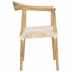 Fes Armchair White/Teak - Safavieh -Living Room Chairs store unnamed file 873
