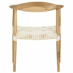 Fes Armchair White/Teak - Safavieh -Living Room Chairs store unnamed file 874