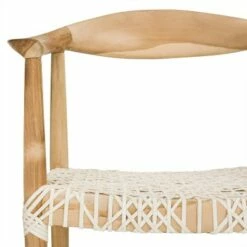 Fes Armchair White/Teak - Safavieh -Living Room Chairs store unnamed file 876