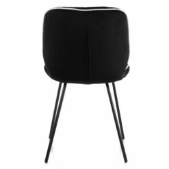 Elama 2 Piece Velvet Tufted Chair in Black with Black Metal Legs -Living Room Chairs store unnamed file 8779