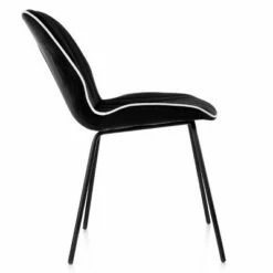 Elama 2 Piece Velvet Tufted Chair in Black with Black Metal Legs -Living Room Chairs store unnamed file 8780