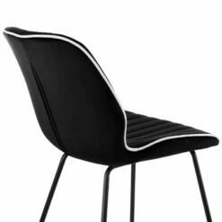Elama 2 Piece Velvet Tufted Chair in Black with Black Metal Legs -Living Room Chairs store unnamed file 8783