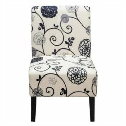 Costway Armless Accent Fabric Leisure Chair w/Rubber Wood Legs GrayBeige Print 21 Costway Armless Accent Fabric Leisure Chair w/Rubber Wood Legs GrayBeige Print -Living Room Chairs store unnamed file 8846
