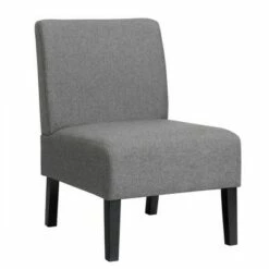 Costway Armless Accent Fabric Leisure Chair w/Rubber Wood Legs GrayBeige Print 23 Costway Armless Accent Fabric Leisure Chair w/Rubber Wood Legs GrayBeige Print -Living Room Chairs store unnamed file 8848