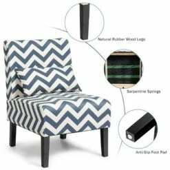 Costway Armless Accent Leisure Chair with Lumbar Pillow -Living Room Chairs store unnamed file 8855