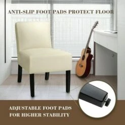 Costway Accent Chair Fabric Upholstered Leisure Chair Single Sofa with Wooden Legs -Living Room Chairs store unnamed file 8878