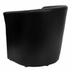 Flash Furniture Black LeatherSoft Barrel-Shaped Guest Chair