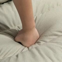 HOMCOM Foldable Floor Chair with 5 Adjustable Positions Padded Cushion and Steel Frame Cream White -Living Room Chairs store unnamed file 8940