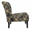 Fabric Upholstered Wooden Accent Chair with Celtic Knot Gray - Benzara