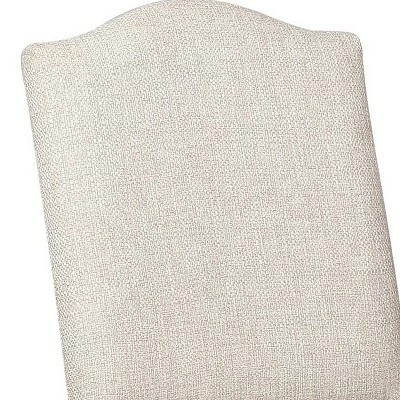 Set of 2 Arched Open Back Side Chairs with Nailhead Accents Brown/Beige - Benzara 3 Set of 2 Arched Open Back Side Chairs with Nailhead Accents Brown/Beige - Benzara - Image 2