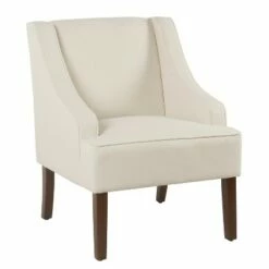 Classic Solid Swoop Arm Accent Chair - Homepop Light Blue