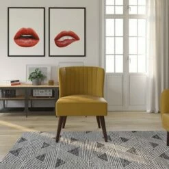 Brittany Upholstered Accent Chair - Novogratz Dark Gray -Living Room Chairs store unnamed file 8954