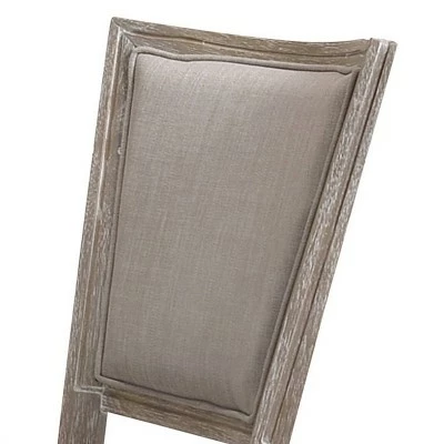 Set of 2 Wooden Chairs with Fabric Upholstered Seating Gray/Brown - Benzara 4 Set of 2 Wooden Chairs with Fabric Upholstered Seating Gray/Brown - Benzara - Image 2