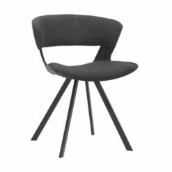 Ulric Fabric/Wood Dining Chair - Armen Living Charcoal/walnut -Living Room Chairs store unnamed file 9002