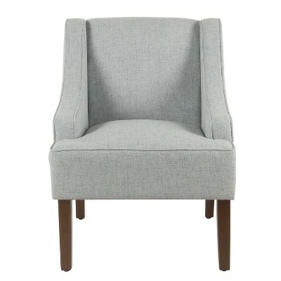 Classic Solid Swoop Arm Accent Chair - Homepop Light Blue 11 Classic Solid Swoop Arm Accent Chair - Homepop Light Blue - Image 9