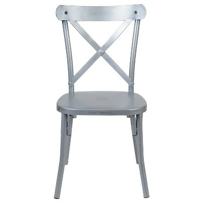 Flash Furniture Metal Cross Back Chair 12 Flash Furniture Metal Cross Back Chair - Image 10