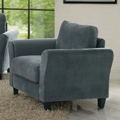 Willow Microfiber Chair with Rolled Arms - Lifestyle Solutions Coffee -Living Room Chairs store unnamed file 908
