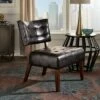 Redford Faux Leather Armless Accent Chair Brown - Inspire Q