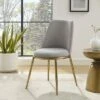 Metal Base Fabric Accent Chair Gray - HomeFare -Living Room Chairs store unnamed file 9105