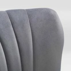 Lynwood Velvet Armless Accent Chair Gray - CorLiving -Living Room Chairs store unnamed file 9113