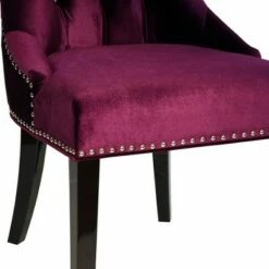 Carlyle Tufted Velvet Side Chair with Nailhead Trim Purple - Armen Living