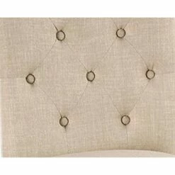 Set of 2 Side Chairs with Rolled Button Tufted Back Beige - Benzara